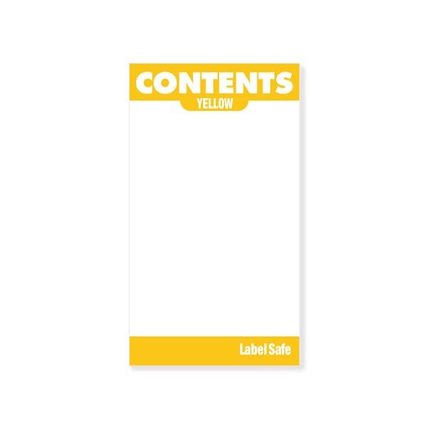 OilSafeSystem Adhesive Contents Labels 2"x3.5", Yellow, 282109