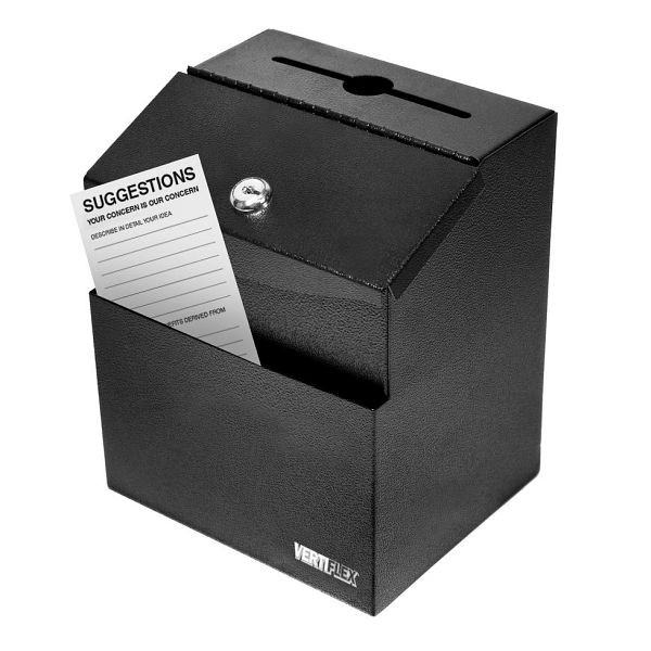 Vertiflex Suggestion Box Metal, Black, VF50085