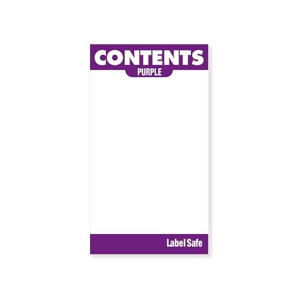 OilSafeSystem Adhesive Contents Labels 2"x3.5", Purple, 282107