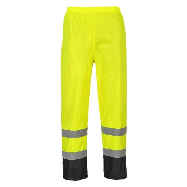 Portwest Hi-Vis Classic Contrast Rain Pants, Yellow/Black, 4XL, Regular, H444YBR4XL