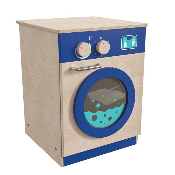 Flash Furniture Bright Beginnings Commercial Grade Wooden Kid's Washing Machine with Integrated Storage and Turning Knobs, MK-ME03546-GG
