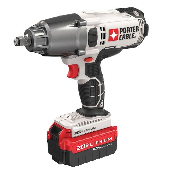 PORTER CABLE 20V 1/2" Drive Cordless Impact Wrench with Battery, PCC740LA