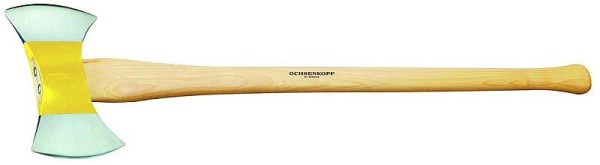 Ochsenkopf Double ILTIS axe, Hickory handle, Polished edge 135 mm, 900 mm long, Knob handle, OX 16 H-1008, 1591223