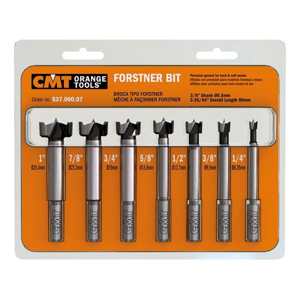CMT Orange Tools Forstner Bit Set, 7 Pieces, 537.000.07