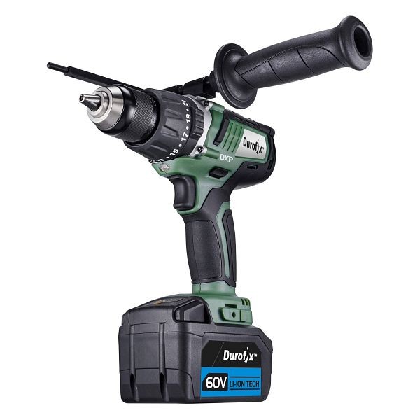 Durofix DXP 60V Cordless Brushless 2-Speed Jumbo Hammer Drill, up to 1,062 In-lbs, 1x Battery, RK60132-PM