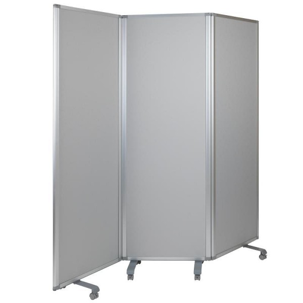 Flash Furniture Raisley Double Sided Mobile Magnetic Whiteboard/Cloth Partition with Lockable Casters, 72"H x 24"W, BR-PTT001-3-MP-60183-GG