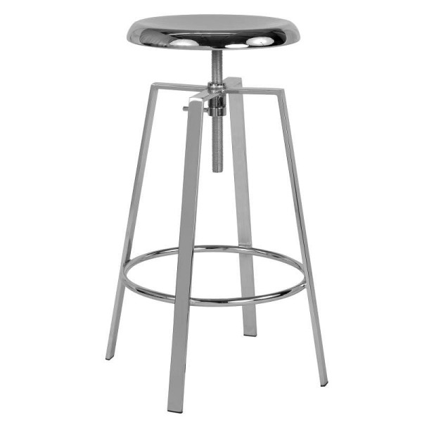 Flash Furniture Toledo Industrial Style Barstool with Swivel Lift Adjustable Height Seat in Chrome Finish, CH-181070-26S-CHR-GG