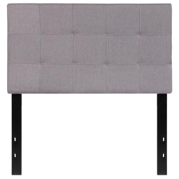 Flash Furniture Bedford Tufted Upholstered Twin Size Headboard in Light Gray Fabric, HG-HB1704-T-LG-GG