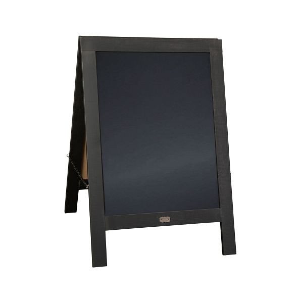 Flash Furniture Canterbury 30" x 20" Vintage Wood A-Frame Magnetic Indoor/Outdoor Chalkboard Sign, Double Sided XL, Black, HGWA-CB-3020-BLK-GG