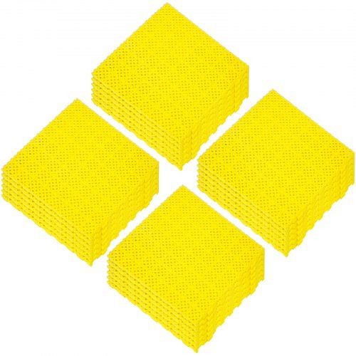 VEVOR Drainage Tiles Interlocking 25 Pack Yellow, Outdoor Modular Interlocking Deck Tile 11.8x11.8x0.5 Inches, DJMTXHST1.3CM0001V0
