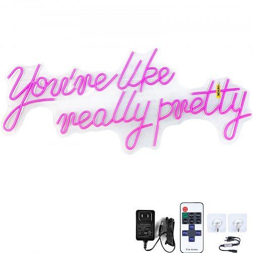 VEVOR Neon Sign You're Like Really Pretty Neon Light Signs 27.5" x 12" for party, SYBZFSMC275X19YHUV1