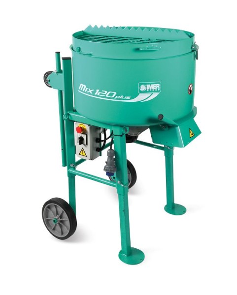 IMER MIX 120 PLUS Portable Specialty Mixer, 2HP 110V, includes Standard Grate, 1194304