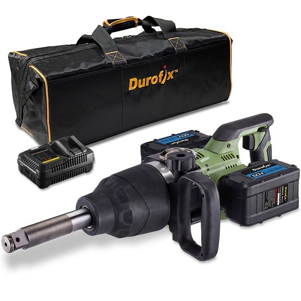 Durofix 60V Cordless 1 inch Brushless Extended Anvil Jumbo Impact Wrench 5-Stage Torque Control (up to 3,000 ft-lbs), 2-Battery Kit, RI60176E-P2