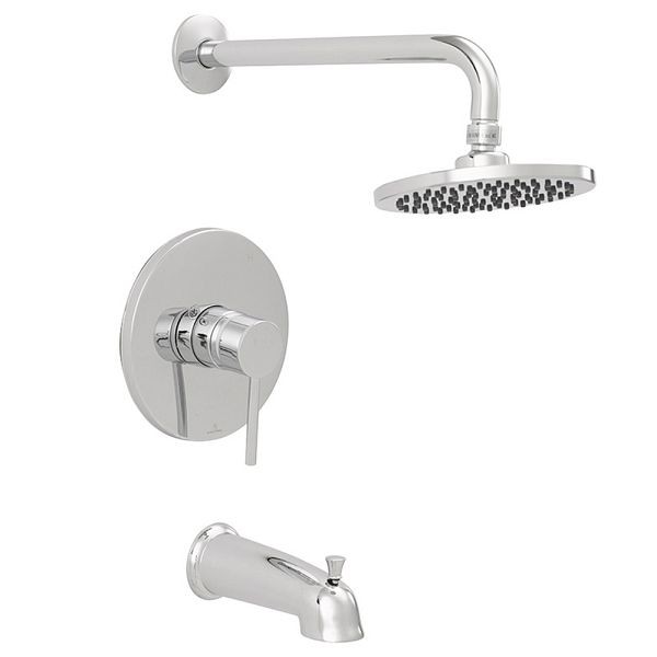 Jones Stephens Chrome Plated Tub/Shower Faucet with Rain Shower Head, Trim Only, 1559280