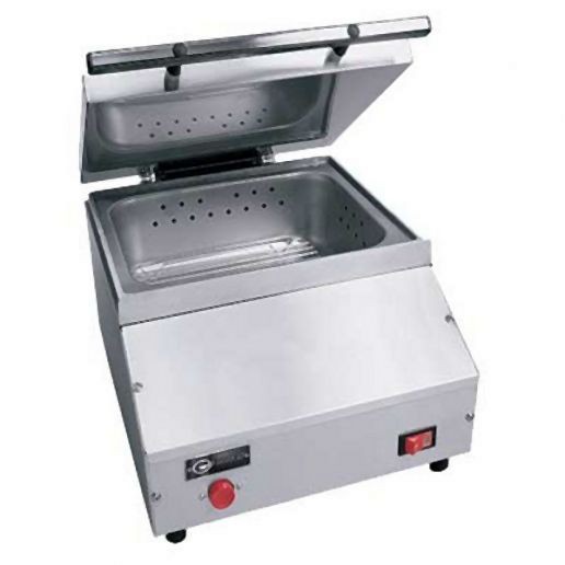 EmberGlo 9 1/8" x 14" x 18 3/4" Stainless Steel Countertop Steamer with Direct Water Hook-Up - 120V, 1800 Watts, ES5PB18