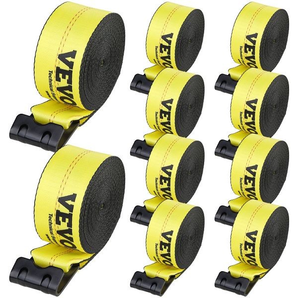VEVOR Winch Straps, 4" x 40', 6000 lbs Load Capacity, 18000 lbs Break Strength, Yellow, Pack of 10, PGJPDHS4INCH4XSZKV0