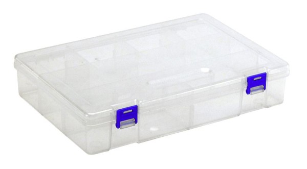 Quantum Storage Systems Compartment Storage Box, 6-3/4"L x 4-3/4"W x 2-1/4"H, includes 6 removable dividers creating 1-10 compartments, QB800