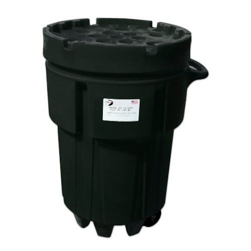 ENPAC 95 Gallon Wheeled Poly SpillPack Drum with Screw-Top Lid, Black, 1299-BD