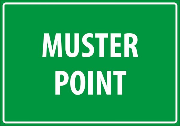 Marahrens Sign Warning - Muster point, rigid plastic, Size: 10 x 7 inch, EX0016.010.21