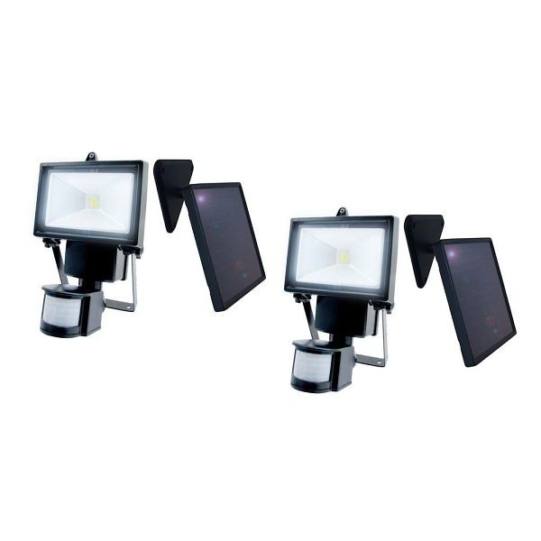 Nature Power Single COB Solar Motion Activated Security Light with Integrated LED (2-Pack), 22262