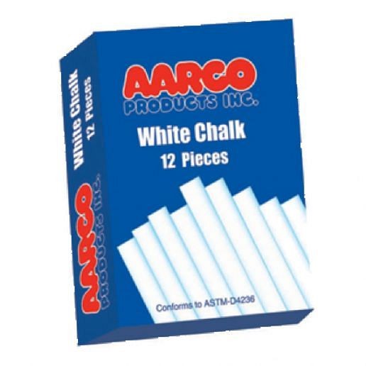 AARCO White Chalk (12 pieces), WCS-12