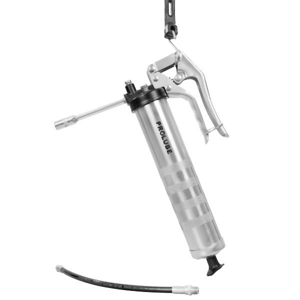 ProLube Pistol Grip Grease Gun. Heavy Duty Die cast Aluminium Head with Dual Discharge ports. Plated barrel, 43017
