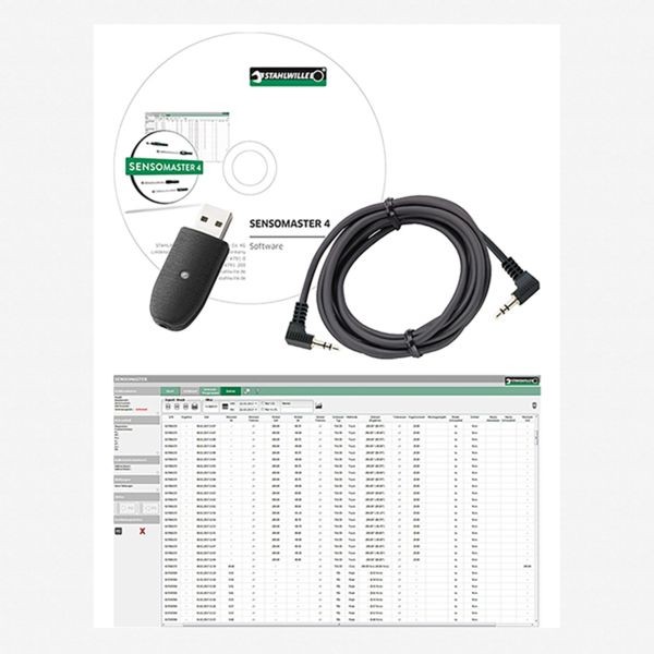 Stahlwille 7759-5 USB Adapter, Jack Plug Cable (1.5 m), and SENSOMASTER 4 Software, ST96583630