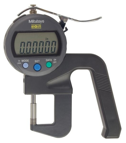 Mitutoyo Digimatic Thickness Gage, ID-C ABSOLUTE Digimatic Depth Gage, I/m 0-.47 In, .00005 In, 547-400S