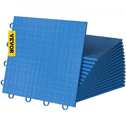VEVOR Garage Flooring Tiles 25 Packs Interlocking Garage Tiles 12" x 12" Polypropylene Garage Floor Covering Tiles Blue, PVCDB-BU25P000001V0