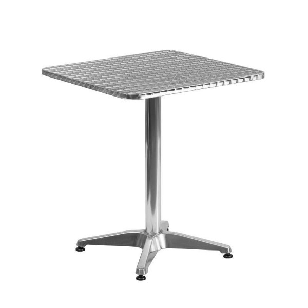 Flash Furniture Mellie 23.5'' Square Aluminum Indoor-Outdoor Table with Base, TLH-053-1-GG