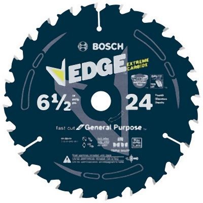 Bosch 6-1/2 Inches 24 Tooth Edge Circular Saw Blade for General Purpose, 2610040947