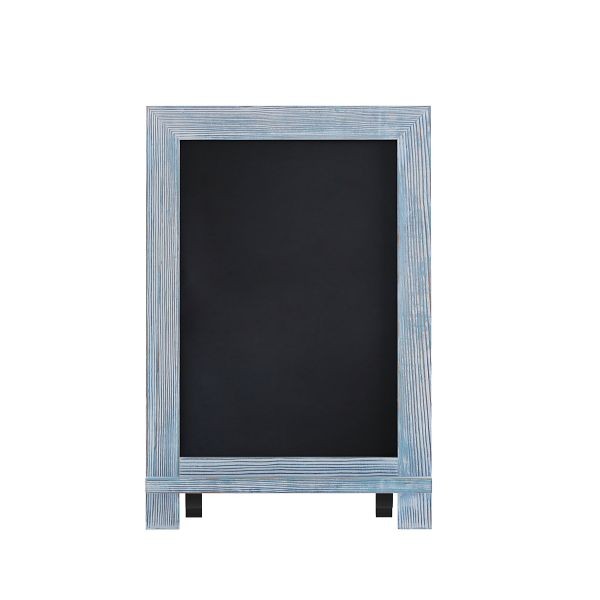 Flash Furniture Canterbury 9.5" x 14" Rustic Blue Tabletop Magnetic Chalkboard Sign, Metal Legs, Hanging Wall Chalkboard, HFKHD-GDIS-CRE8-912315-GG