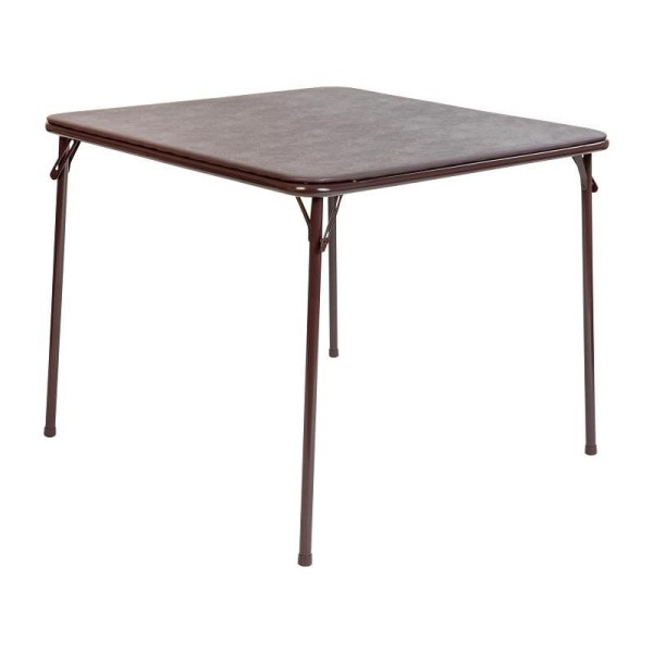 Flash Furniture Madelyn Brown Folding Card Table - Lightweight Portable Folding Table with Collapsible Legs, JB-2-BR-GG