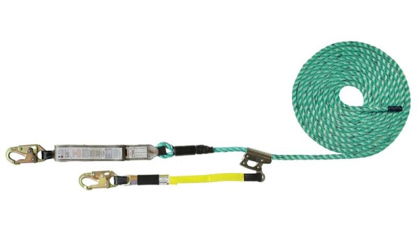 Super Anchor Safety 30ft Maxima 5/8" 3-Strand Fall Arrester Lifeline with integral rope grab, 5501-30