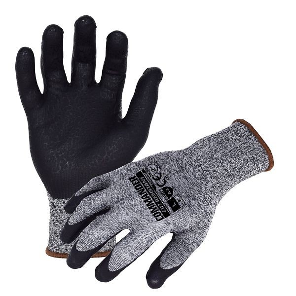 COMMANDER X3 13-G Gray Seamless ANSI A3 Cut Resistant Glove with Black Textured-Foam Nitrile Palm/Finger Coating, Size: S, Quantity: 12 Pair, AZNBR009-S