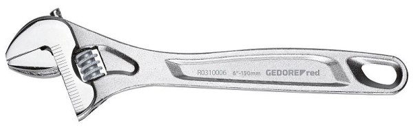 GEDORE red Single open-ended adjustable spanner, AF 24 mm (15/16"), Scale, Chrome-plated, Tool, R03100006, 3300996