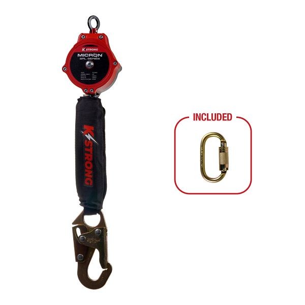 KStrong Micron 6 ft. SRL with Snap Hook (ANSI) - Installation carabiner included, UFS350002
