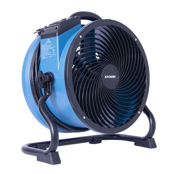 XPOWER 1/4 HP 2100 CFM, Variable Speed, Sealed Motor, Industrial Axial, Air Mover with Built-in Power Outlets, Blue, X-39AR-Blue
