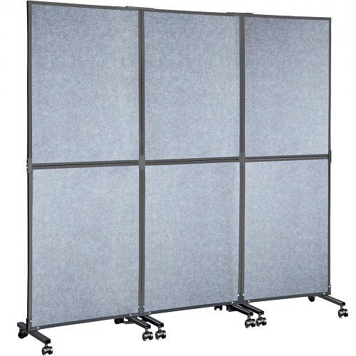 VEVOR Acoustic Room Divider 72" x 66" Office Partition Panel 3 Pack Office Divider Wall Light Gray Office Dividers, LDSGYPF7266SPDHS1V0