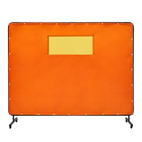 VEVOR Welding Screen with Frame, 6' x 8' Welding Curtain Screens with 4 Swivel Wheels (2 Lockable), Yellow, DMSHJPF6X8YCOGB2PV0