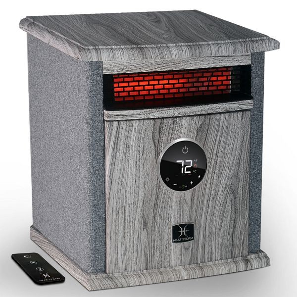 Heat Storm Deluxe Signature Design Cabinet 1500 Watt Infared Space Heater, Gray, HS-1500-ILODG