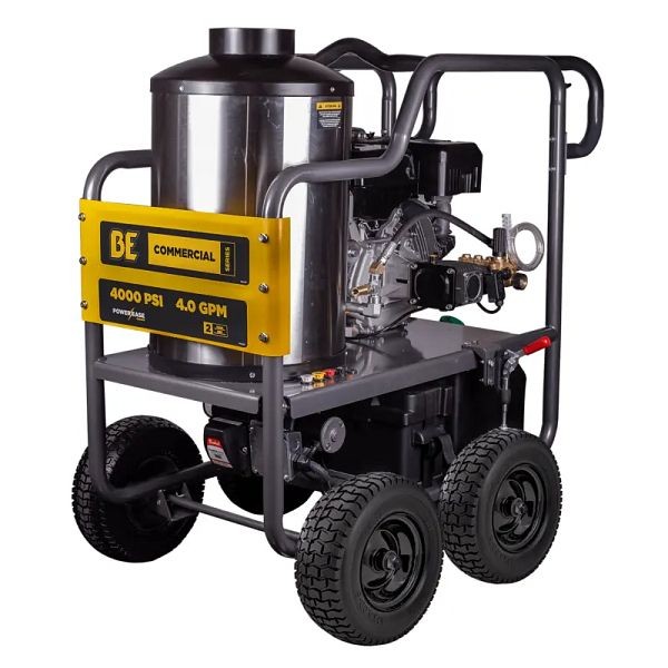 BE Power Equipment 4,000 PSI - 4.0 GPM Hot Water Pressure Washer with Powerease 420 Engine and AR Triplex Pump, HW4015RA