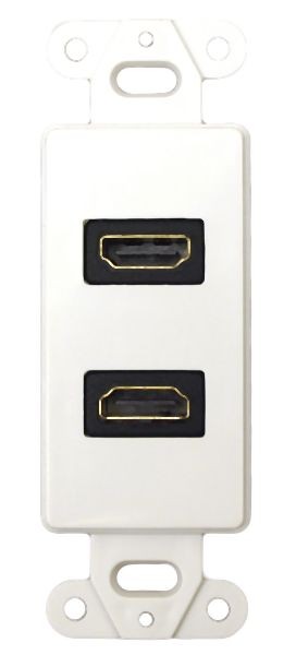 DataComm Electronics Décor Wall Plate Insert with90o Dual HDMI Connector, White, Pack of 10, 20-4502-WH