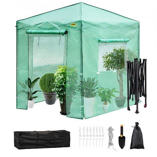 VEVOR 8'x 6'x 8' Pop-Up Greenhouse, Set Up in Minutes, Portable Greenhouse with Doors & Windows, HYWSCWP-868FZB5WDV0