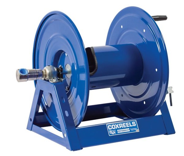 Coxreels Bevel Hand Crank Hose Reel: 1/2" Inner Diameter, 100' hose capacity, less hose, 5000 PSI, HP1125 Series, HP1125-4-100-C