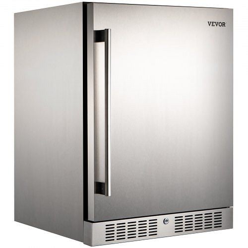VEVOR 150L Outdoor Refrigerator, 24" Built-in Undercounter Refrigerator, 5.3 cu.ft. Built-in Beverage Refrigerator, BX-QRSHWBX150L001V1