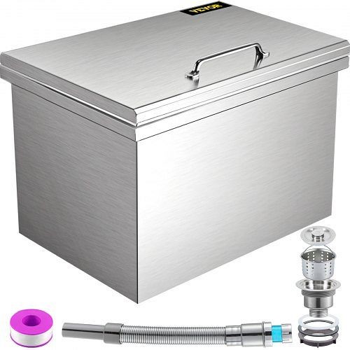 VEVOR Drop in Ice Chest 20"L x 14"W x 13"H Drop in Cooler Stainless Steel, QRSJ20X14X13VWF0VV0