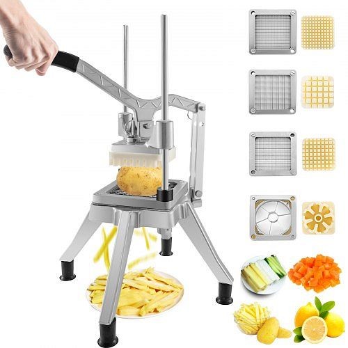 VEVOR Commercial Chopper with 4 Replacement Blades, Vegetable Chopper Stainless Steel French Fry Cutter Potato Dicer & Slicer, SDQTQTJ-J002X42ZZV0