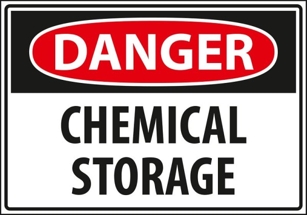 Marahrens Sign Danger - chemical storage, rigid plastic, Size: 10 x 7 inch, CH0009.010.21
