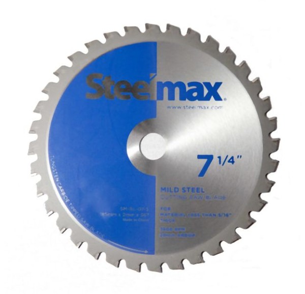 Steelmax 7.25" Tungsten Carbide Tipped Metal Cutting Saw Blade for Mild Steel, SM-BL-07-5